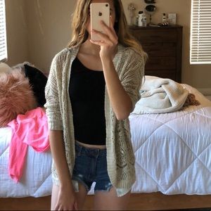 Beige Crochet Cardigan